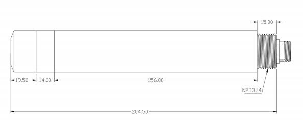 在線熒光法溶解氧傳感器尺寸圖